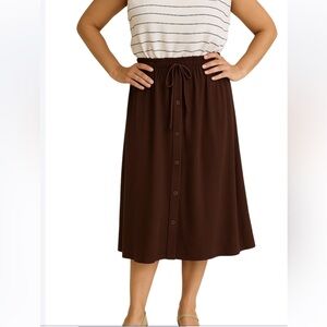 LuLaRoe Brown Midi Skirt